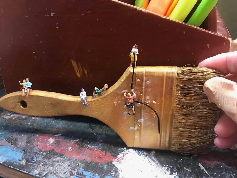 Whimsical Adventures on a Brush: Miniature Moments of Joy