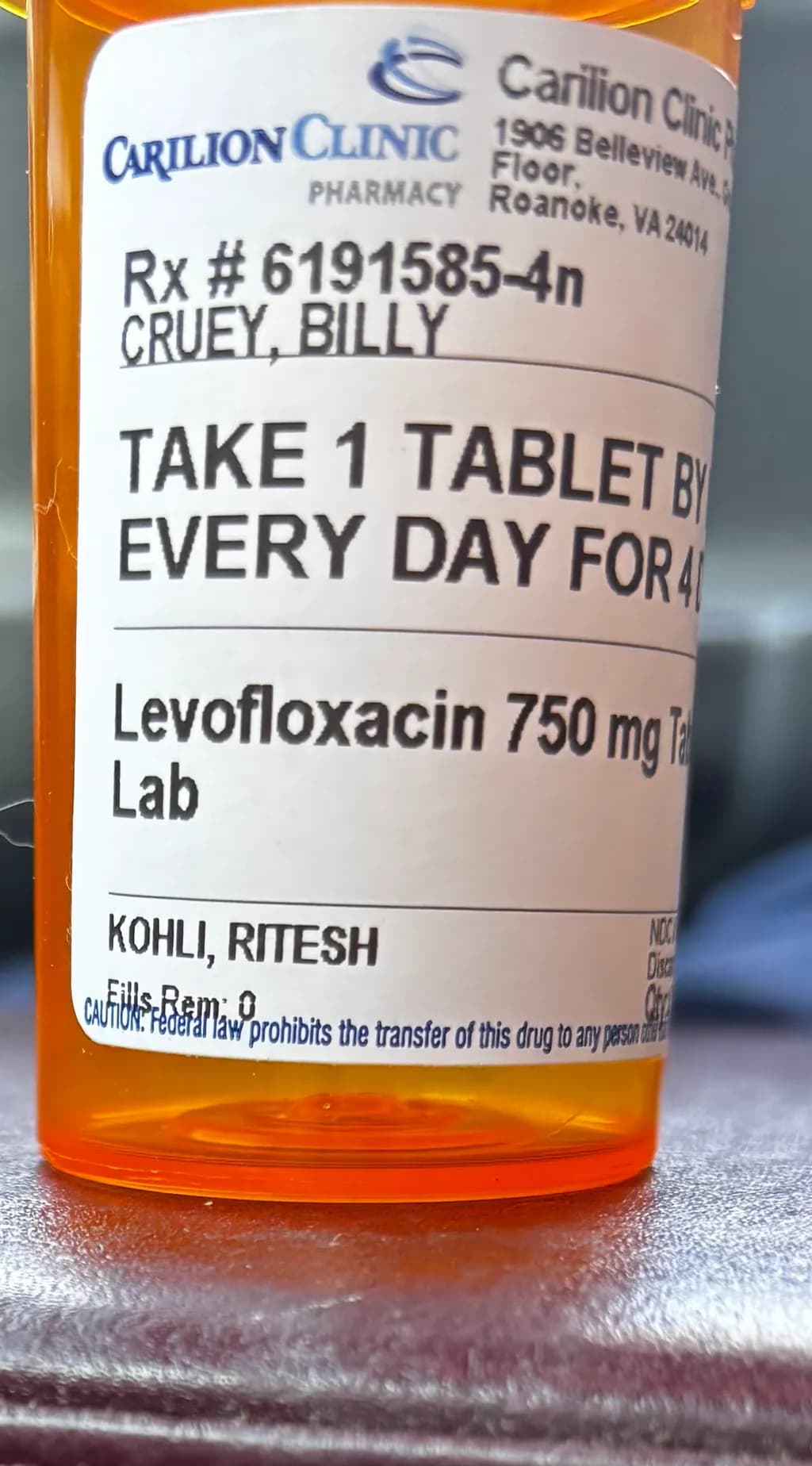 Levofloxacin Prescription