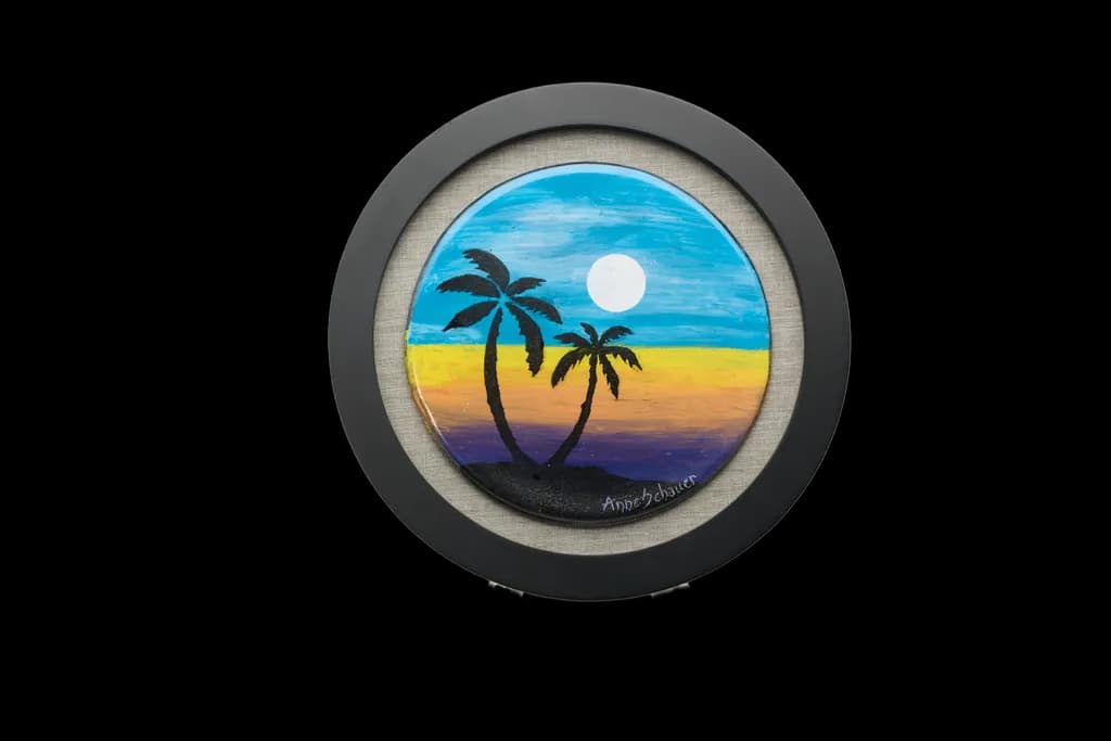 Tropical Twilight: A Vibrant Sunset with Palms and Colorful Skies