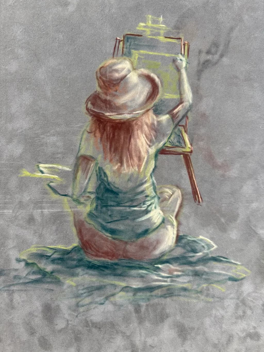 Whispers of Creativity: A Solitary Artist's Journey in Pastel Hues