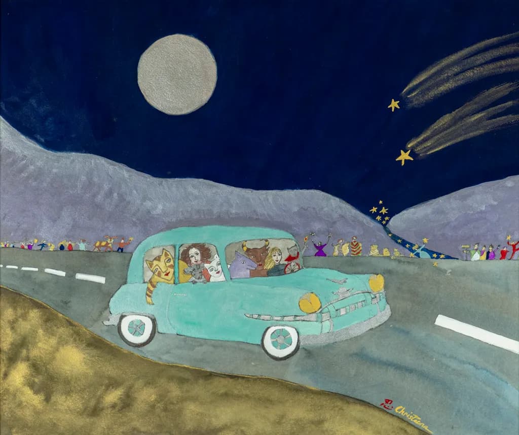 Adventure in a Turquoise Car