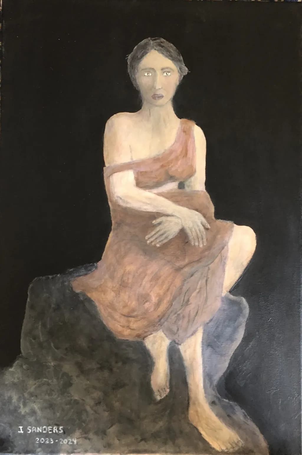 Contemplative Elegance: An Abstract Portrait of Expression and Form