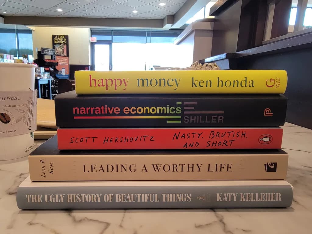 Stack of Books with Coffee
