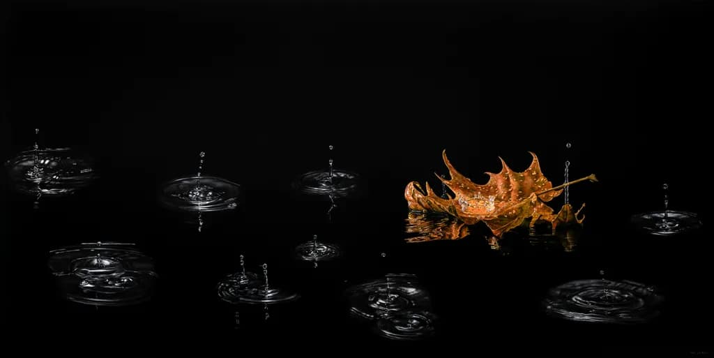 Autumn Leaf Splash Acrylic on Canvas