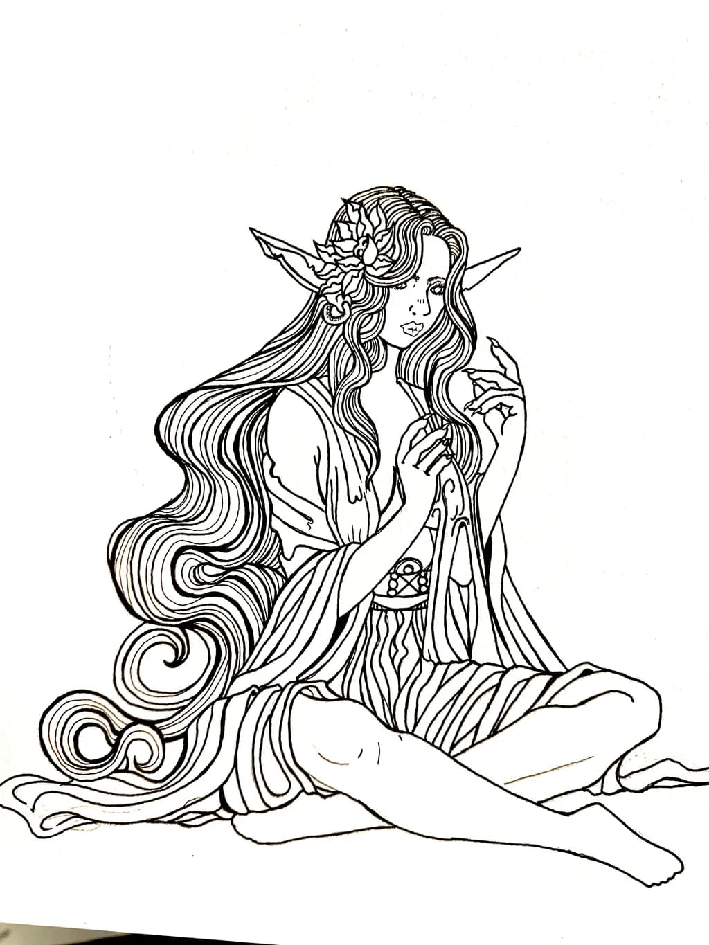 Whispers of the Enchanted: A Serene Elven Muse in Nature's Embrace