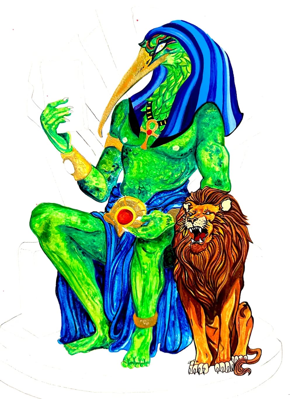 Majestic Deity: The Colorful Guardian of Ancient Power