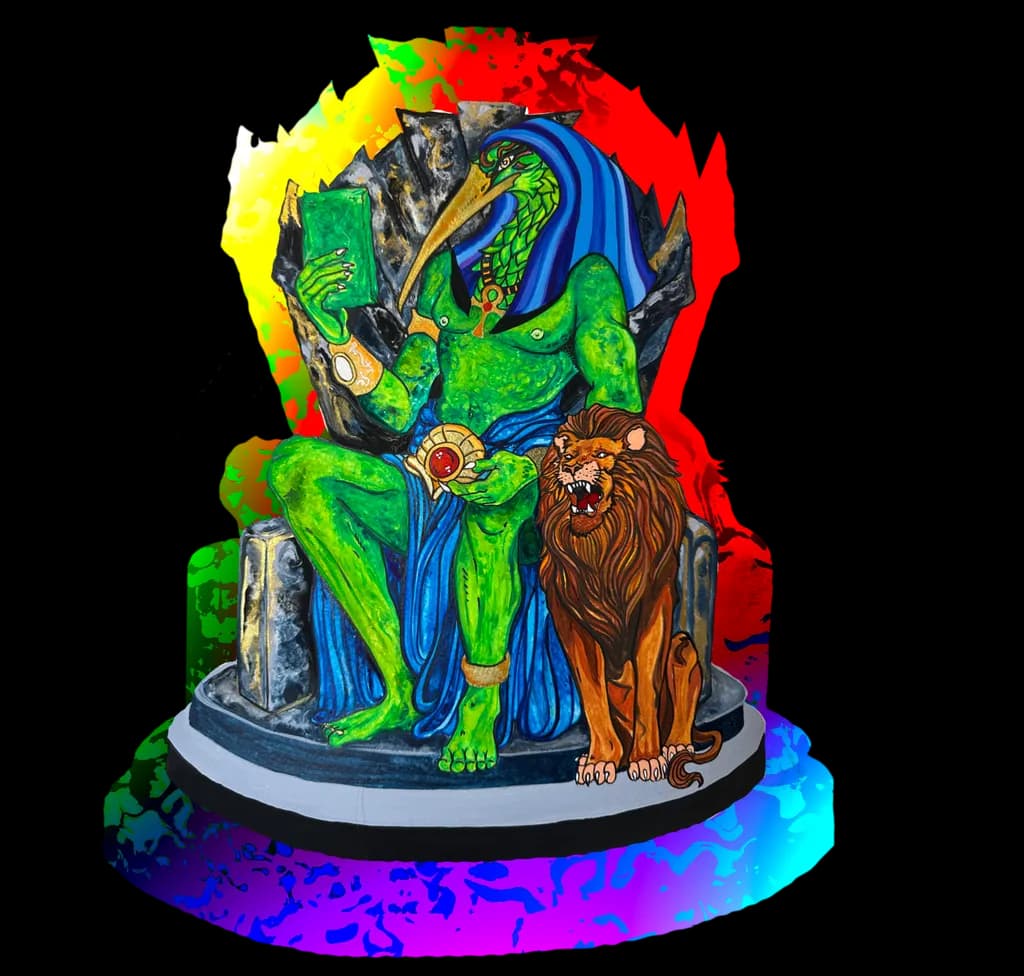 Majestic Guardian: The Serpent King and His Fierce Companion