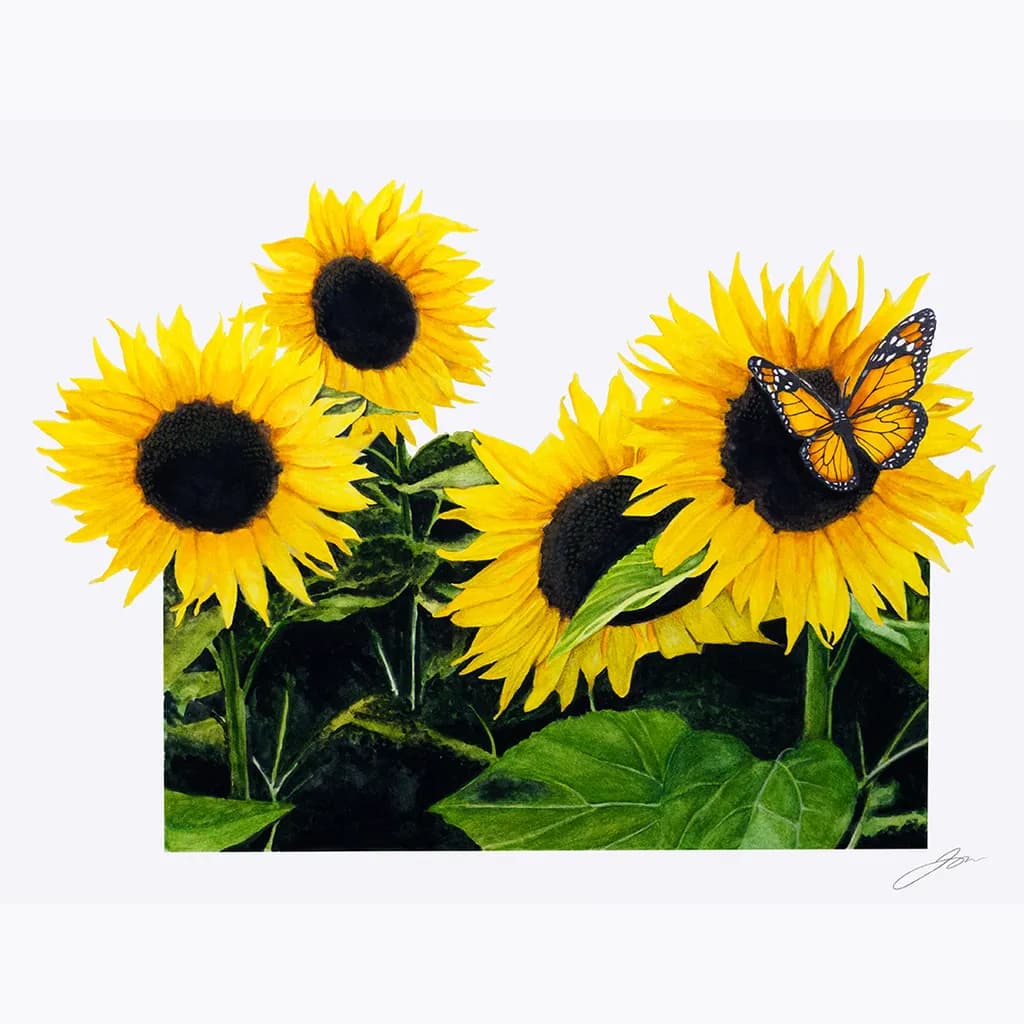 Sunlit Serenade: A Dance of Sunflowers and Butterflies
