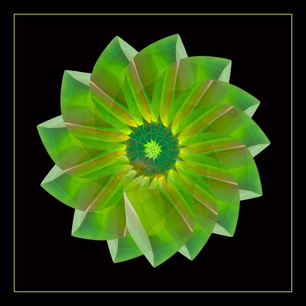 Emerald Blossom: A Geometric Dance of Nature's Patterns