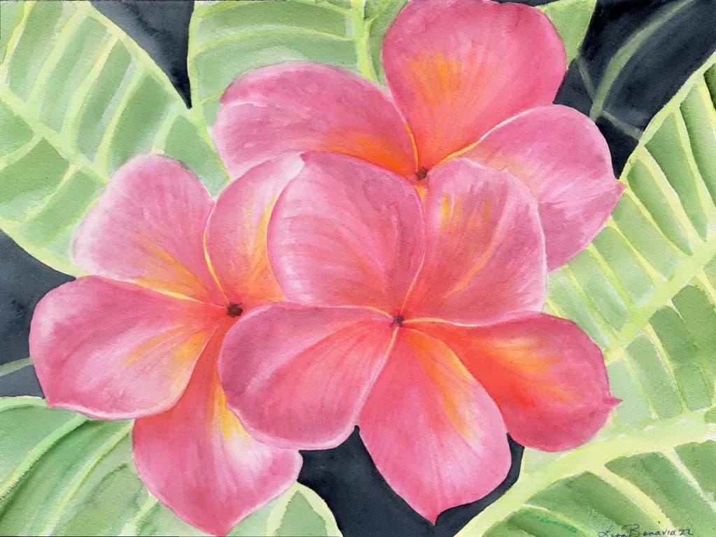 "Blossoms of Serenity: A Watercolor Journey Through Nature's Embrace"