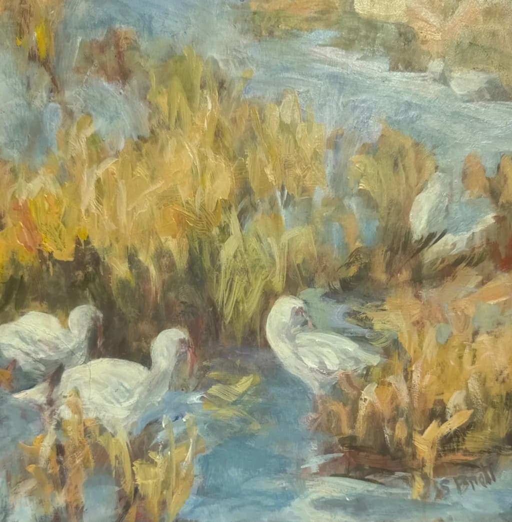 Egrets Chilling in the Marsh