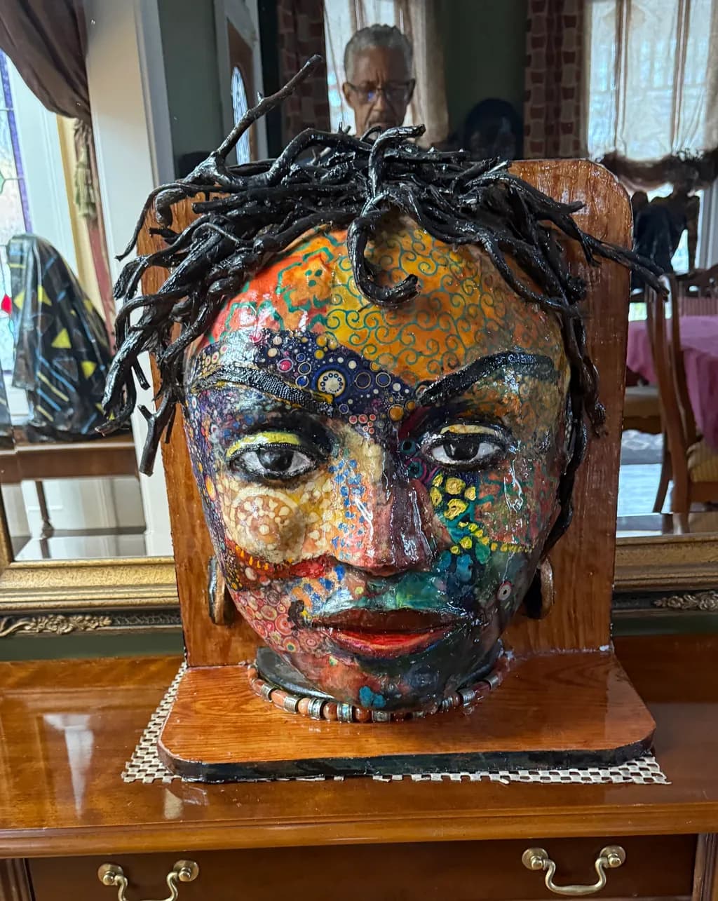 Colorful Face Sculpture