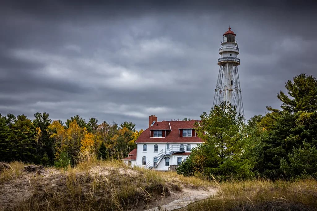 Beacon Above Lake Michigan