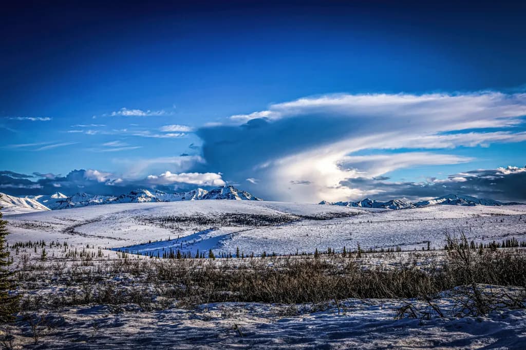 Cloud Ballet Over Snowy Field