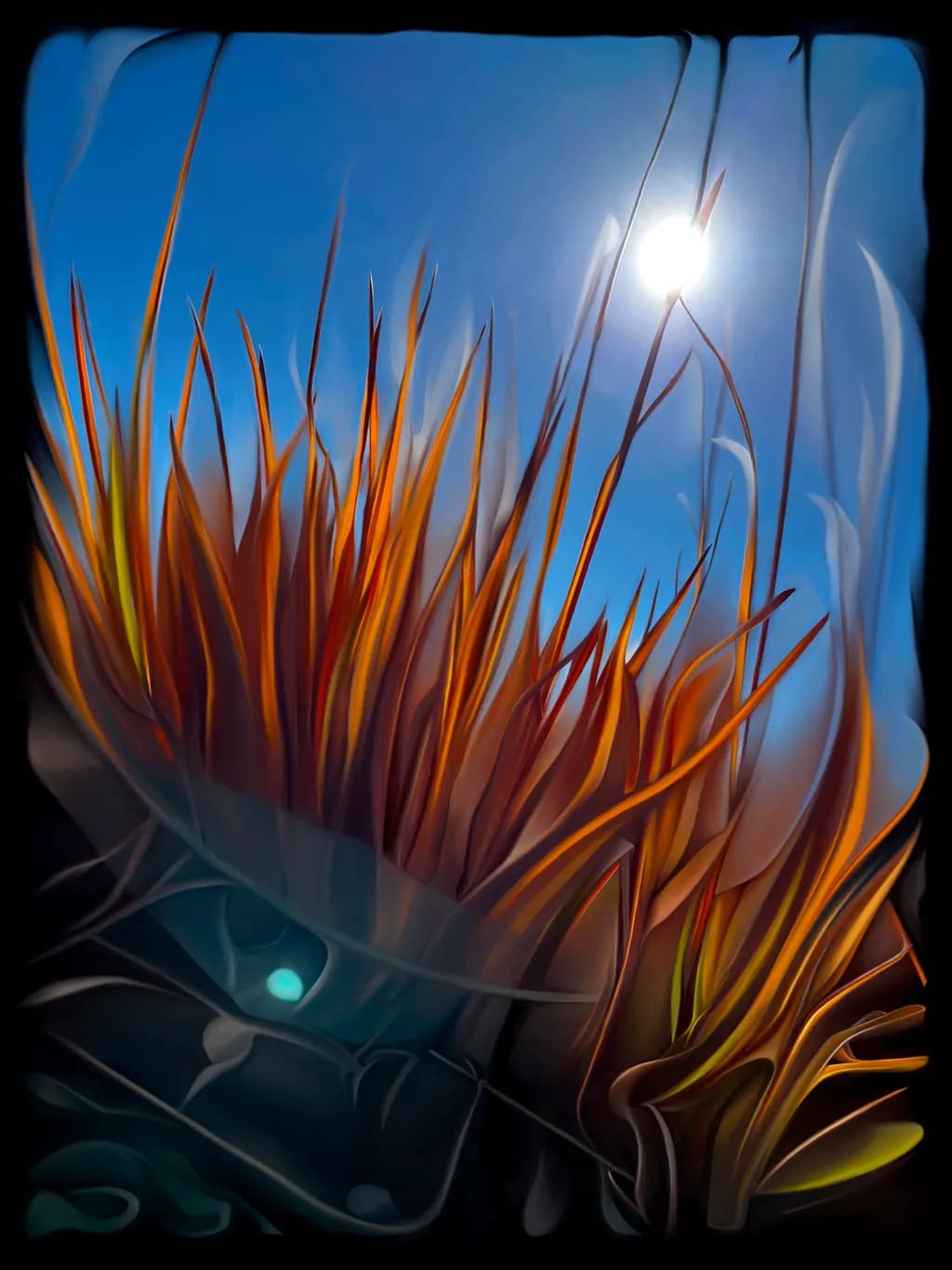 Sunlit Grass Abstract