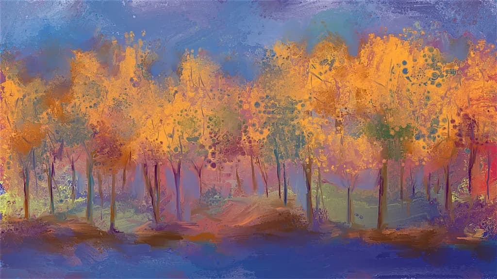 Abstract Orange Trees