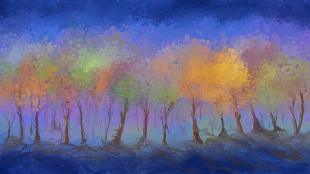 Blue Light Trees