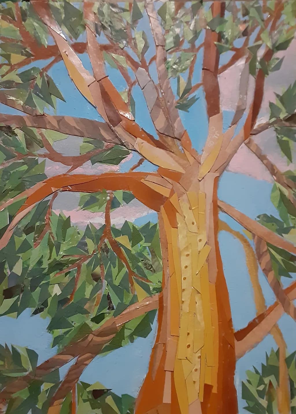 Whispers of Nature: A Vibrant Mosaic Tree in Harmony with the Sky