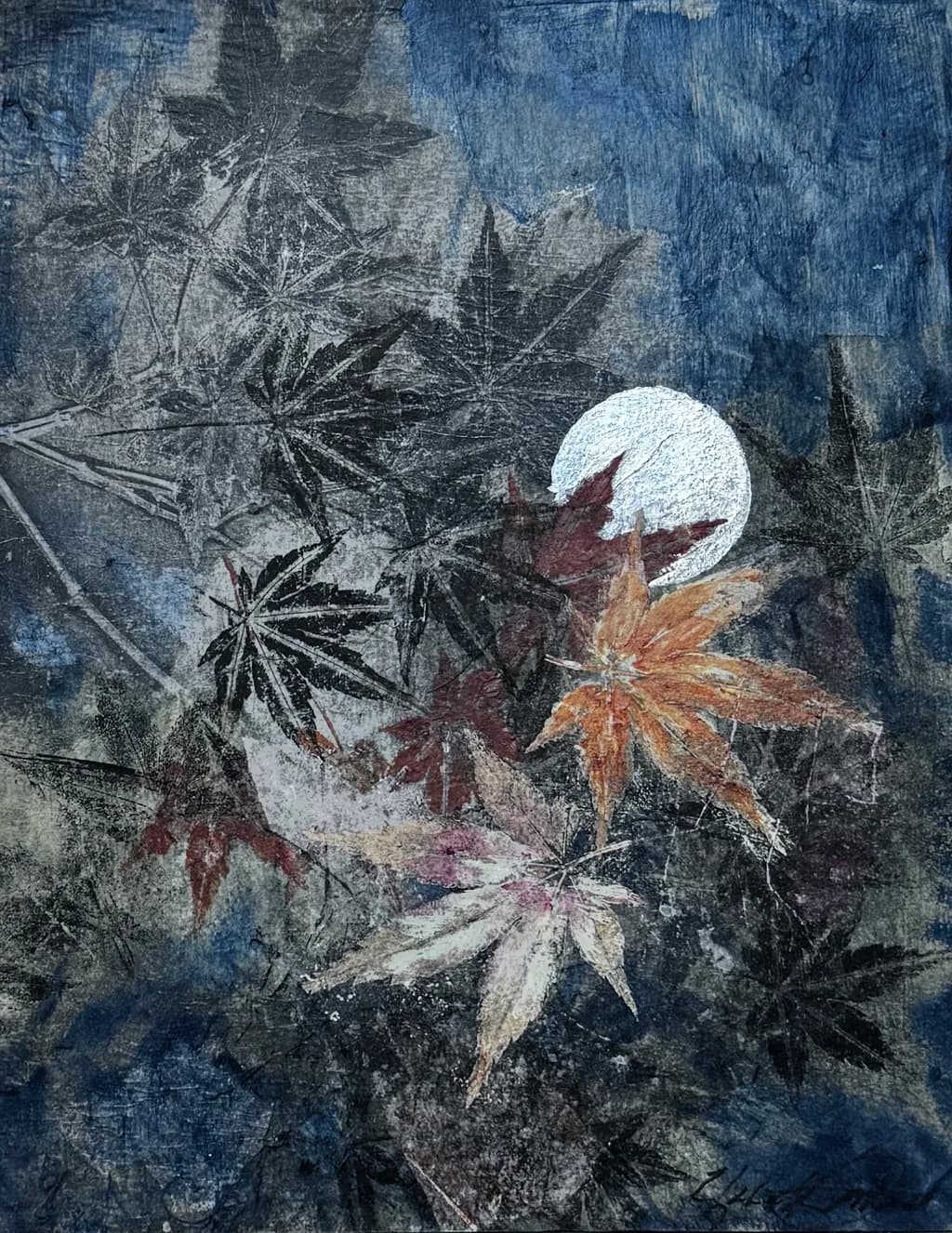 Whispers of Autumn: Moonlit Leaves Embracing Nature's Serenity