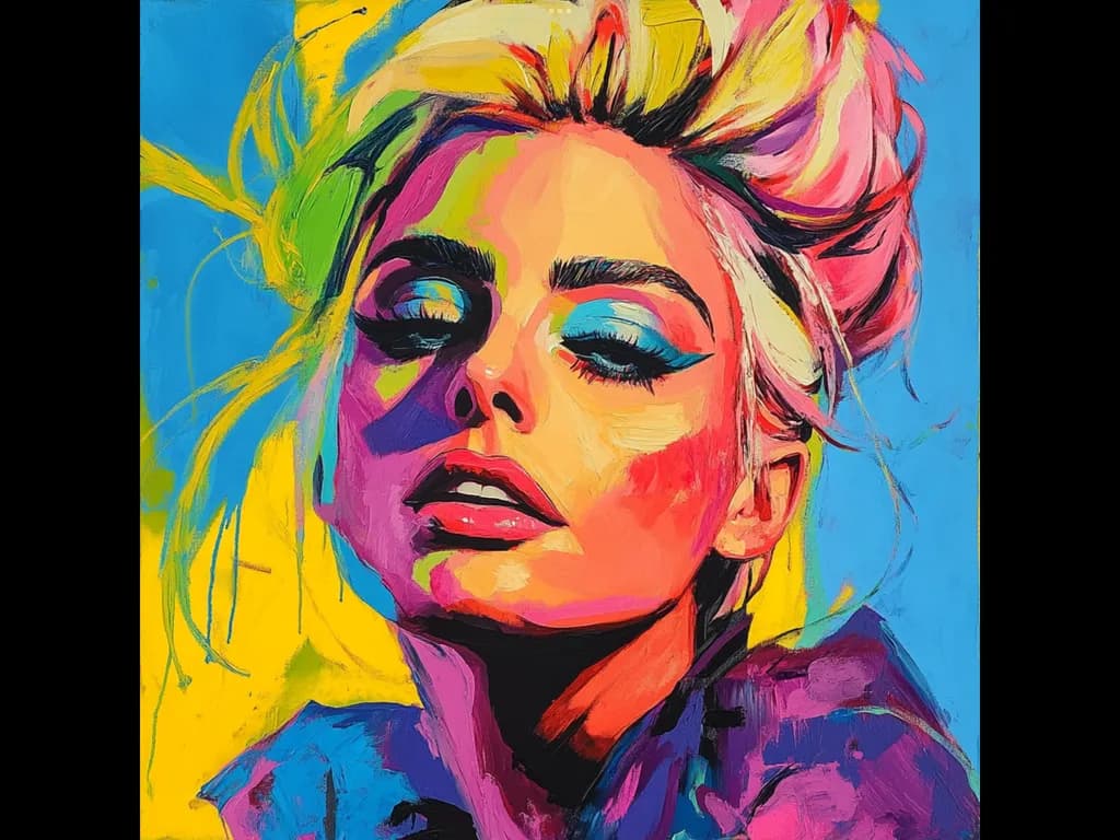 Vibrant Dreamscape: A Bold Portrait of Color and Emotion