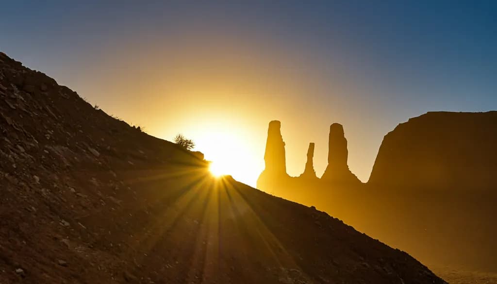 Sunrise Over Desert Rocks