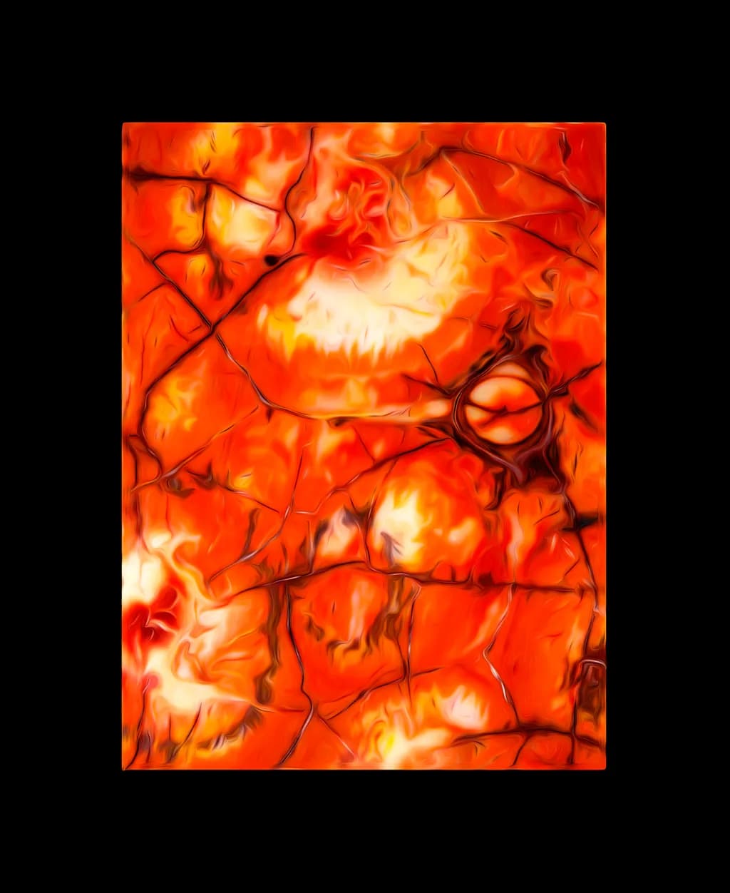 Fiery Whispers: A Dance of Light and Color in Abstract Form