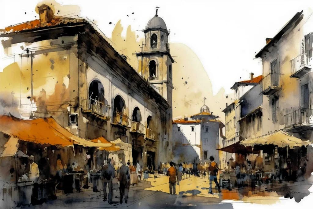 Whispers of the Marketplace: A Sunlit Stroll Through Vibrant Streets