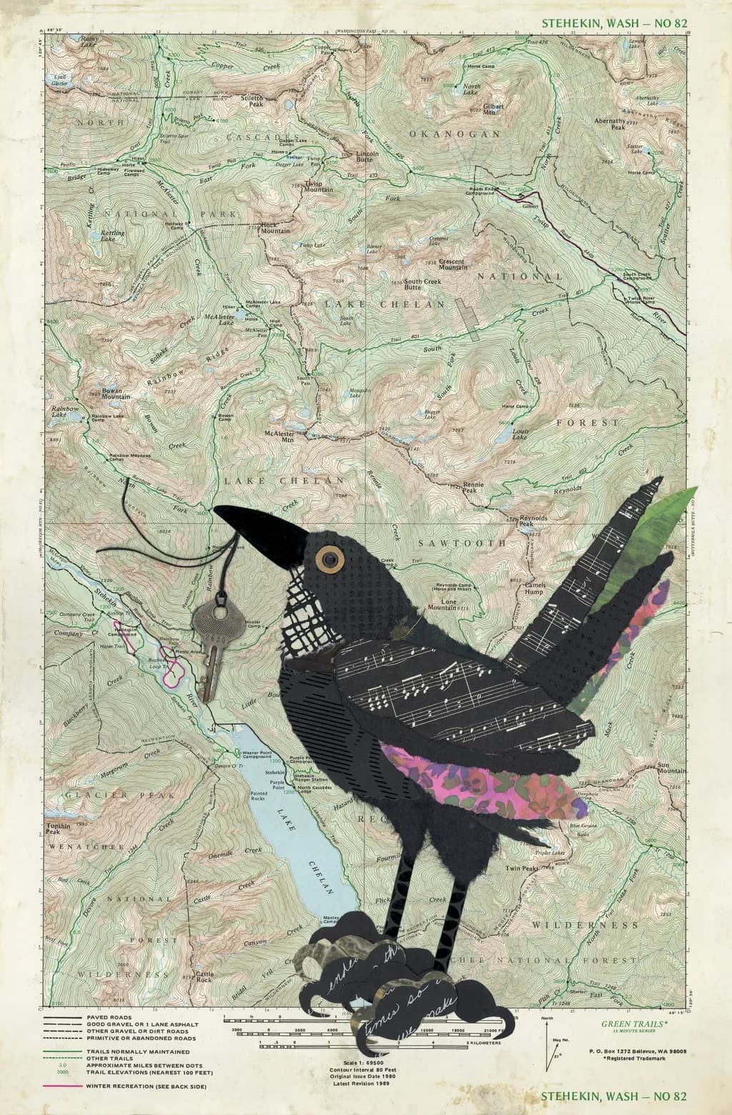 Whimsical Journey: A Bird's Tale on the Stehekin Map