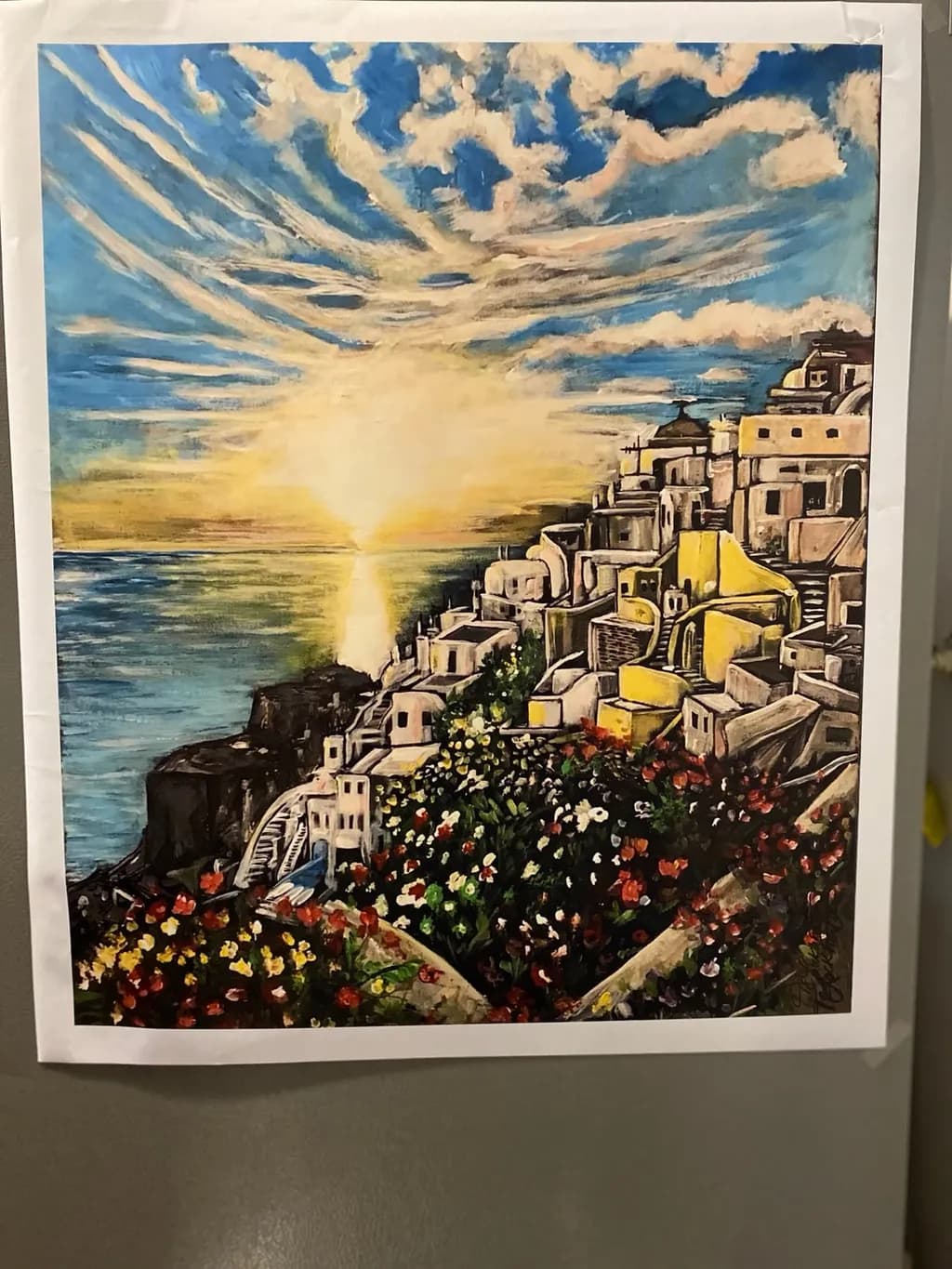 Sunset Serenade: A Whimsical Journey Through Colorful Cliffs and Cozy Cottages by the Sea