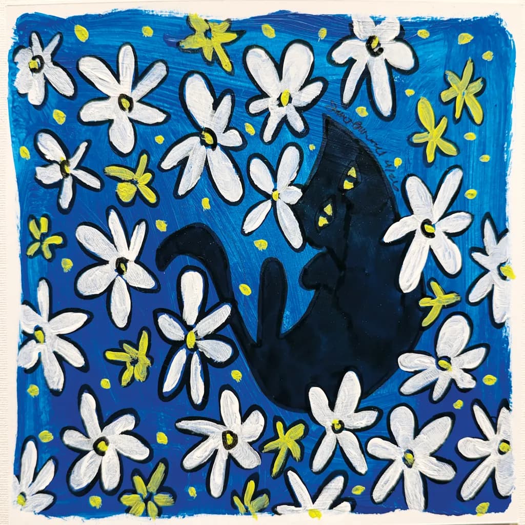 Cool Daisies and Cat