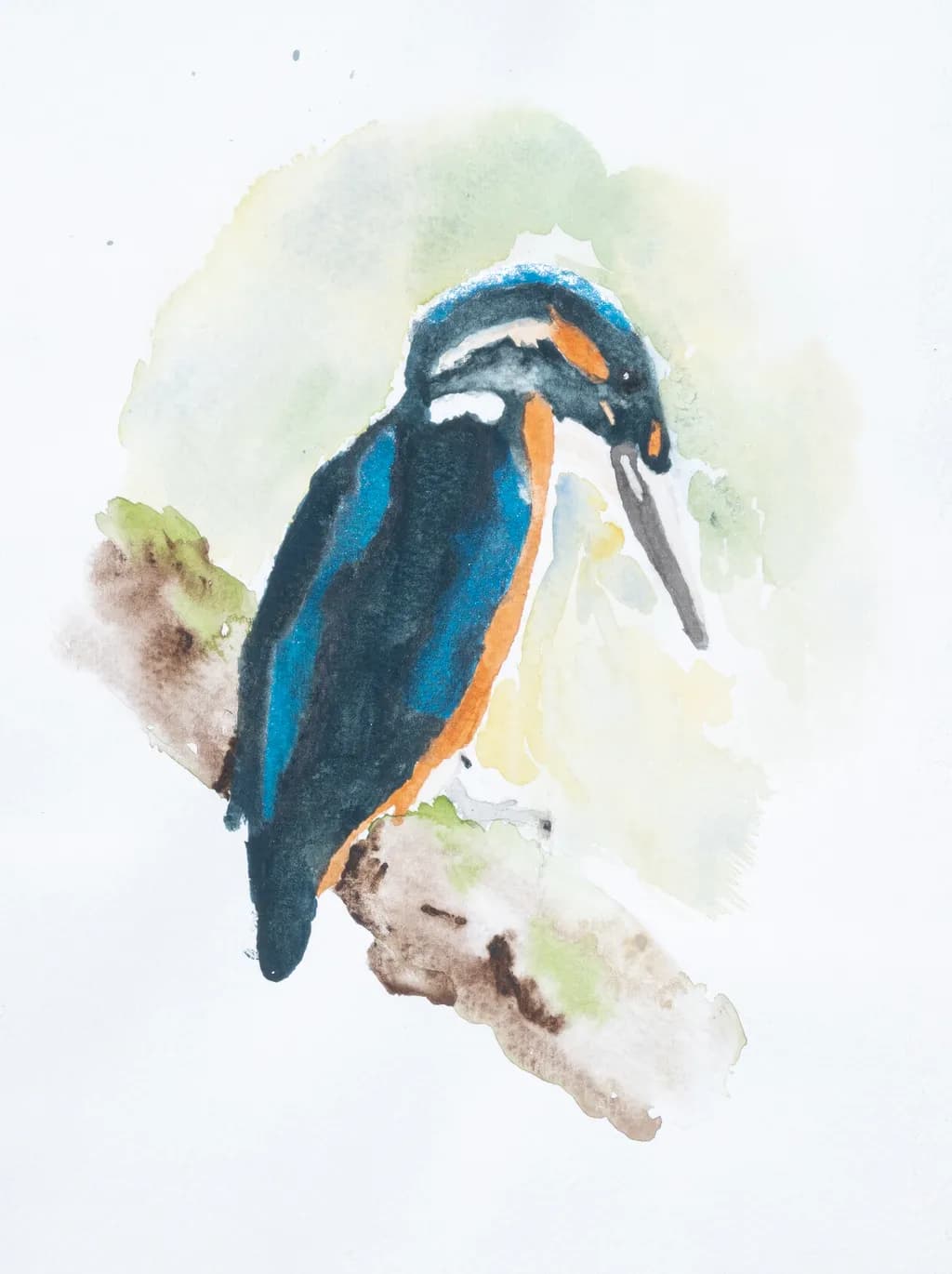 The Kingfisher's Dance: A Watercolor Exploration of Nature's Beauty