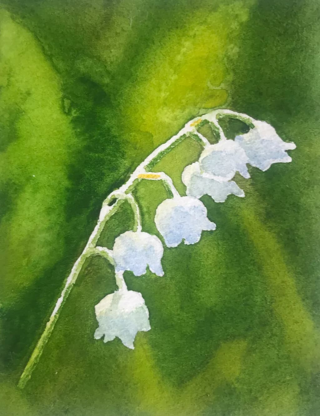 Whispers of Spring: Delicate Lily of the Valley in Watercolor Harmony