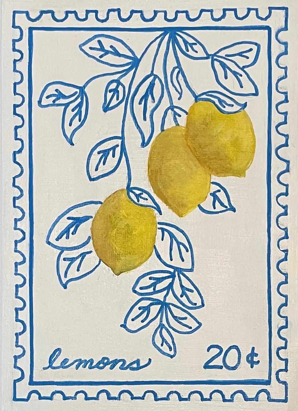 Lemon & Blue Leaves