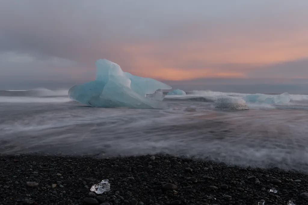 Icebergs on Black Sand Beach