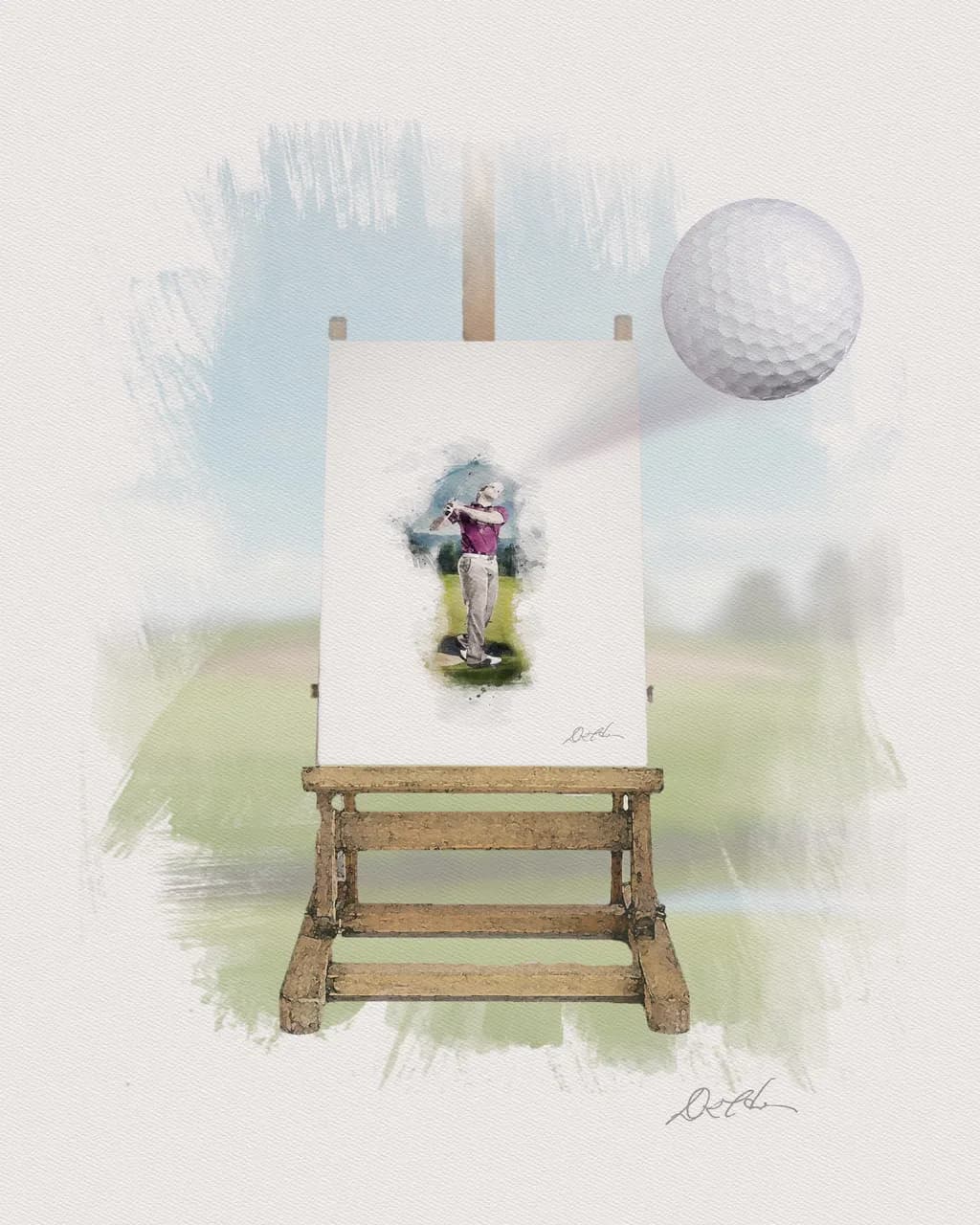 Swinging into Art: A Golfer's Journey Captured on Canvas