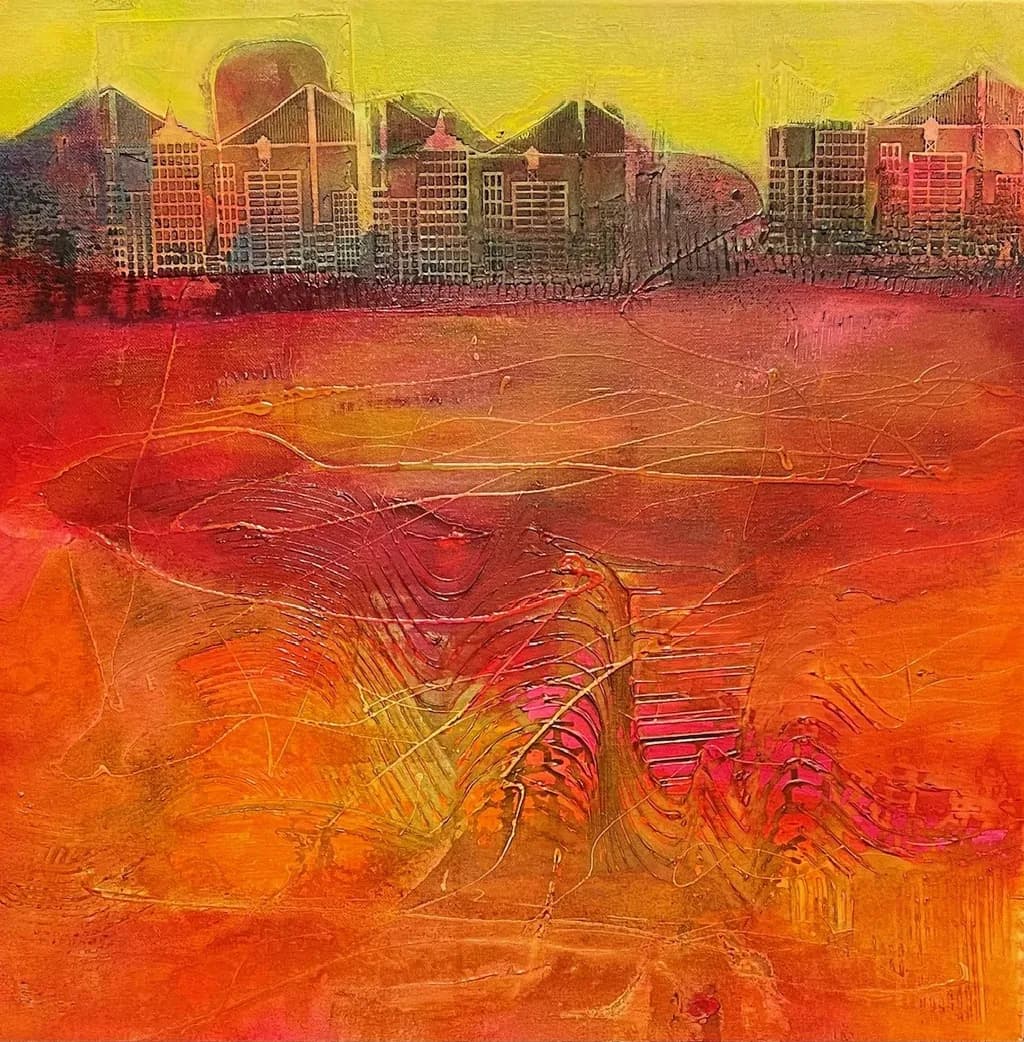 Vibrant Horizons: A Dance of Color and Urban Landscape
