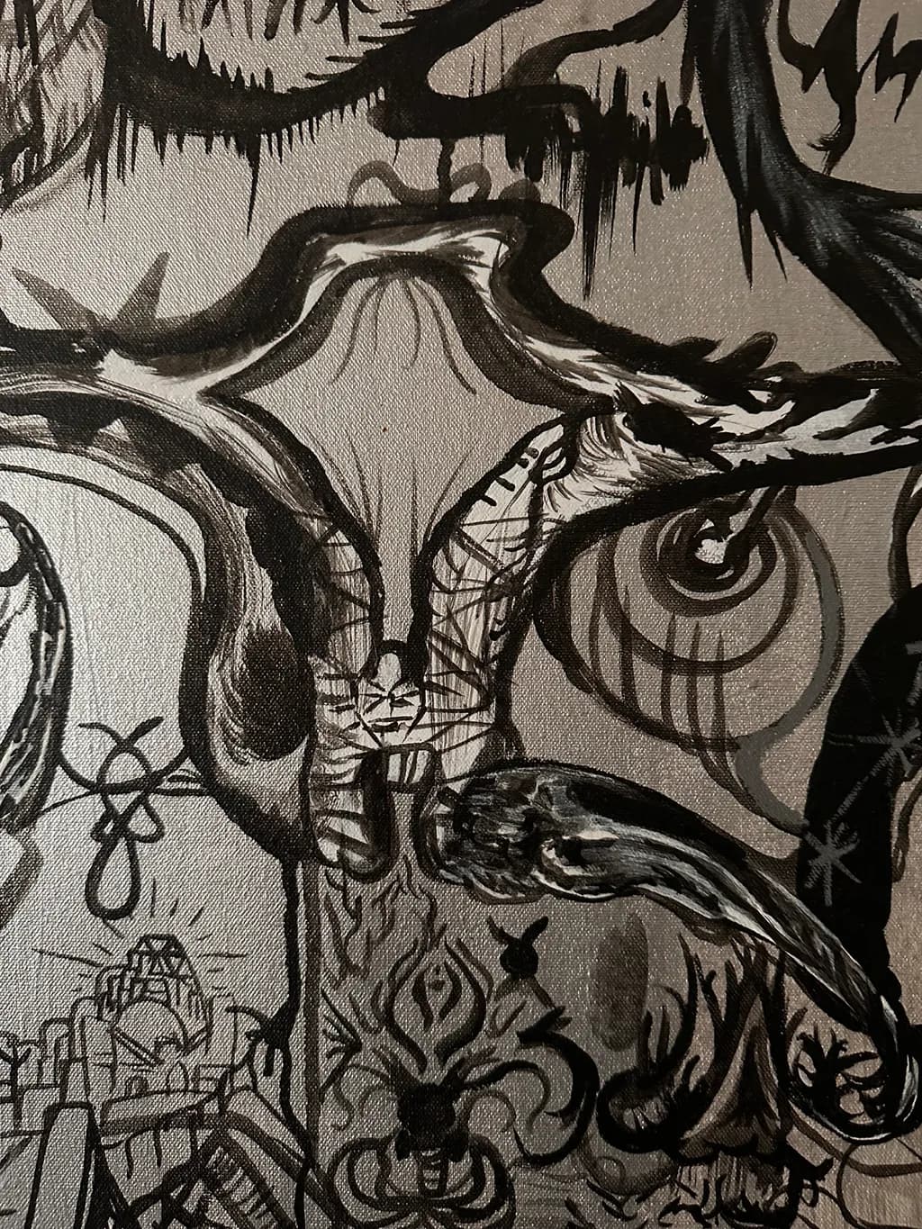 Chaotic Monochrome: An Organic Dance of Texture and Form