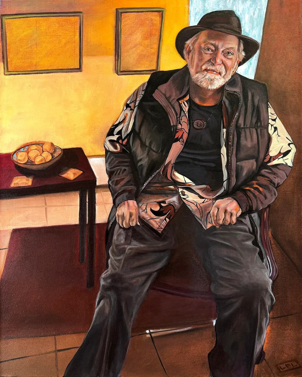 "Winter's Gino." 30X24 inches. Oil on canvas. Original: 10,000.00.
