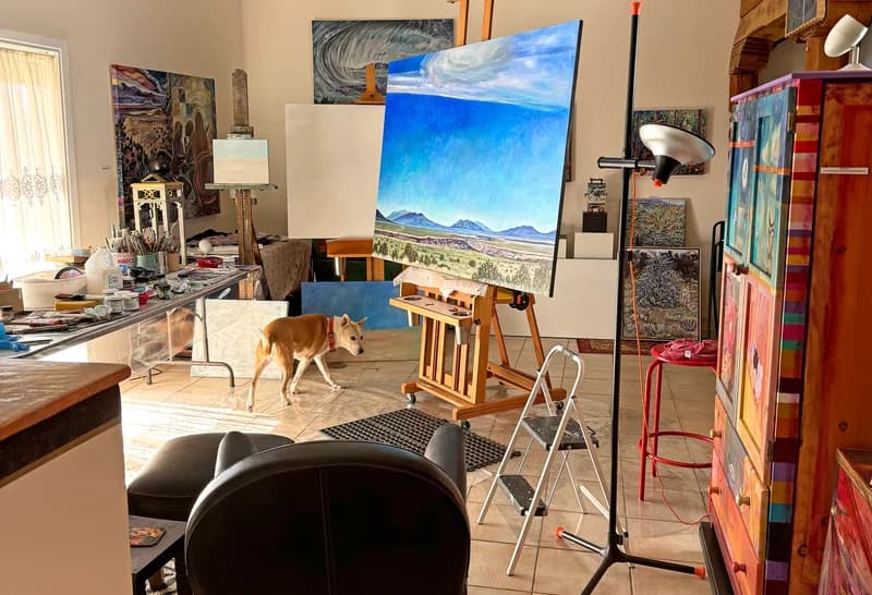 Taos Studio With Landscape Commission In Progress.