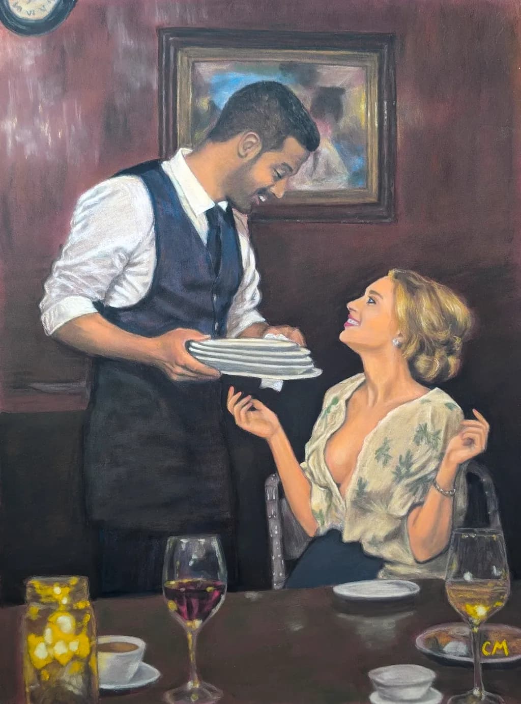 Whispers of Elegance: A Moment Captured in Time at the Dinner Table