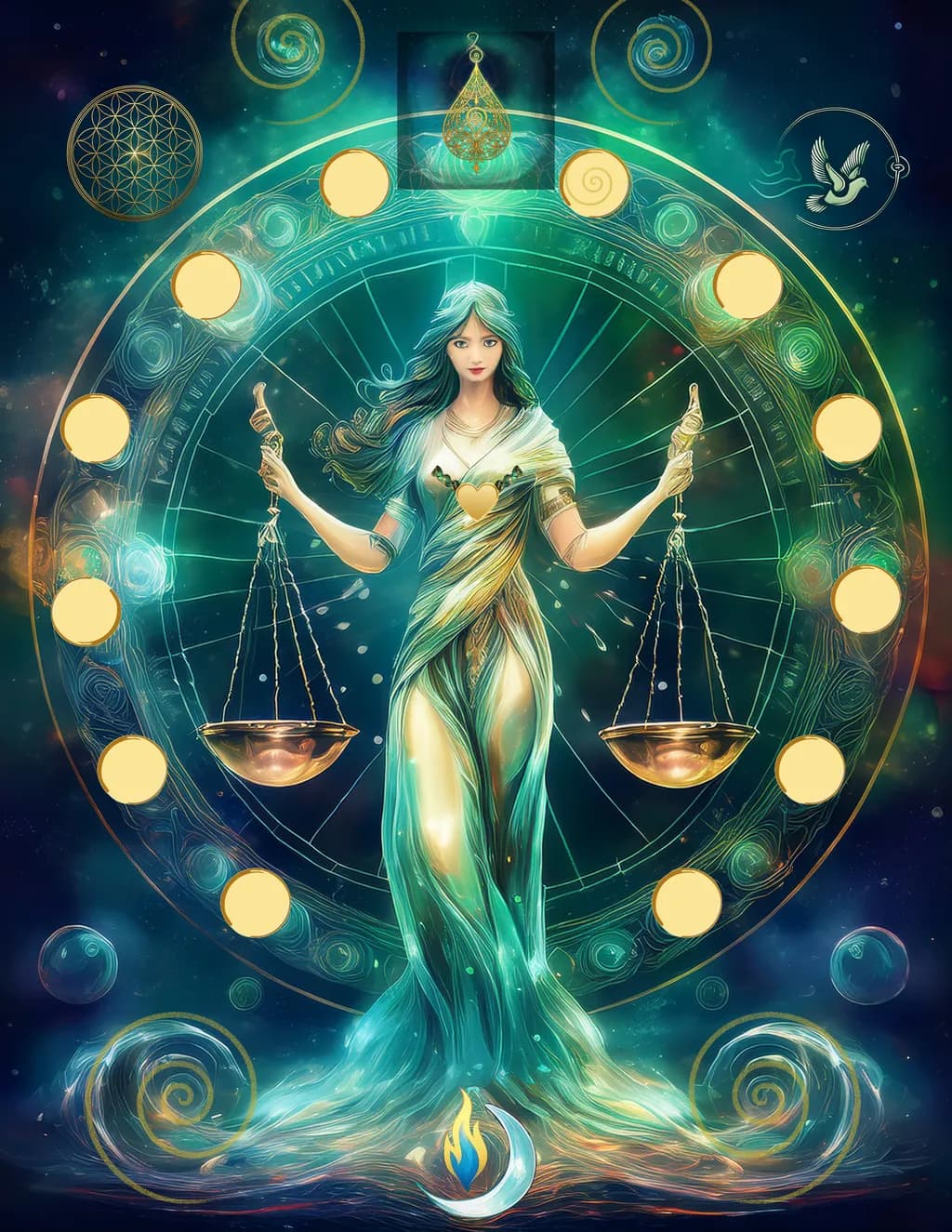 Celestial Balance: A Dance of Light and Harmony in the Cosmic Realm