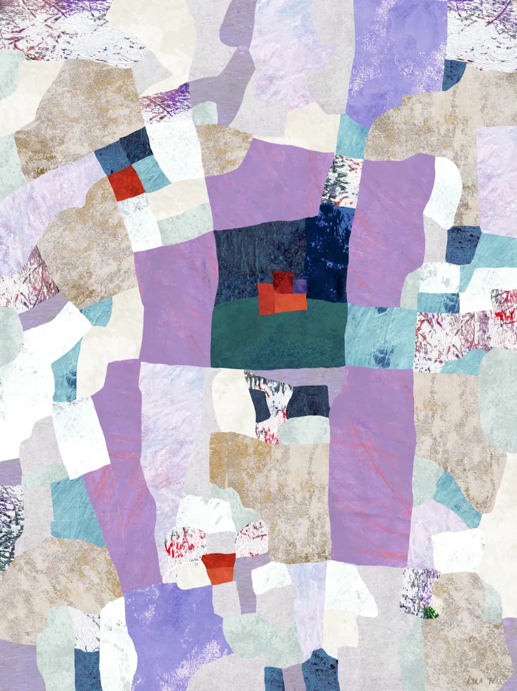 Patchwork in Lilac and Blue