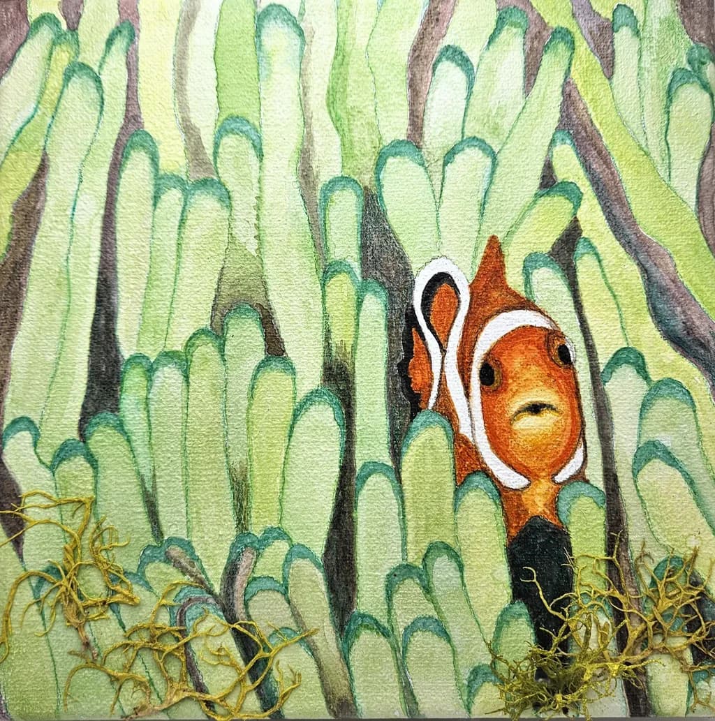 Clownfish Among Coral