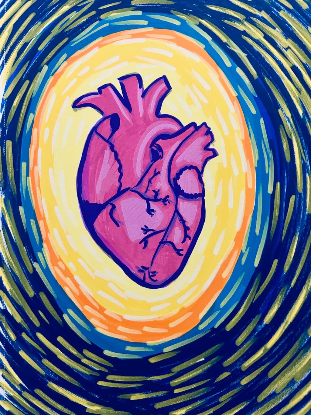 Vibrant Heartbeat: An Abstract Journey Through Emotion