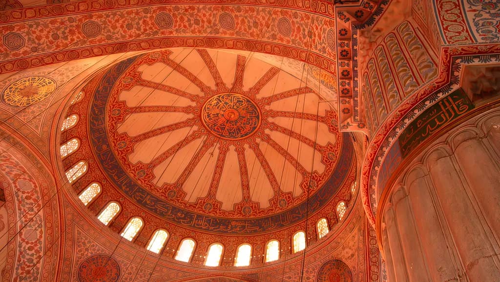 Blue Mosque Dome Interior Closeup