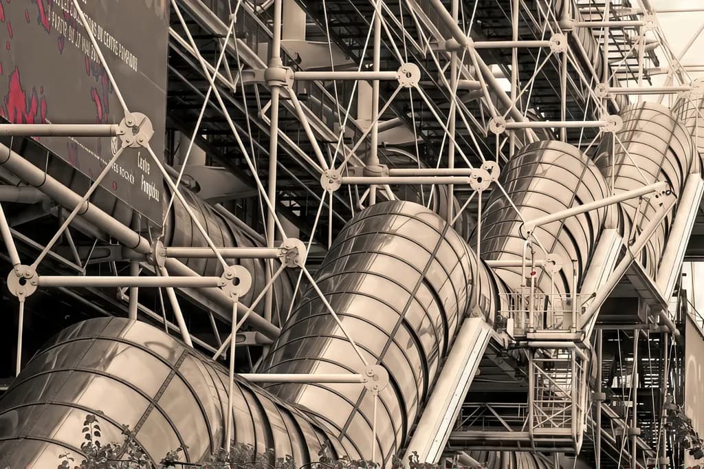 Paris Pompidou Sepia Rhythm