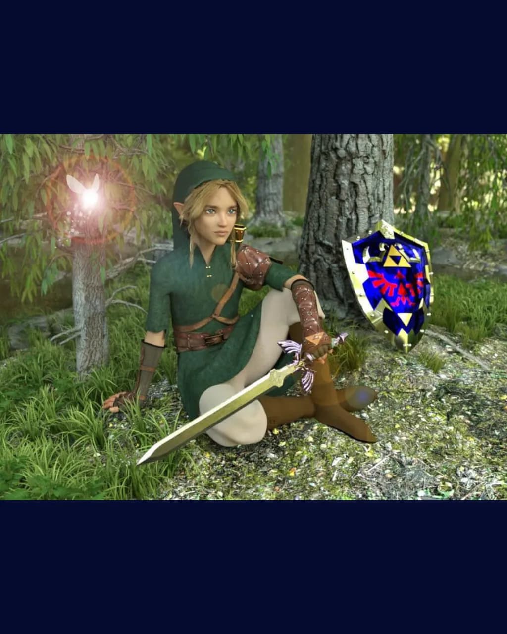 Forest Guardian with Sword and Shield