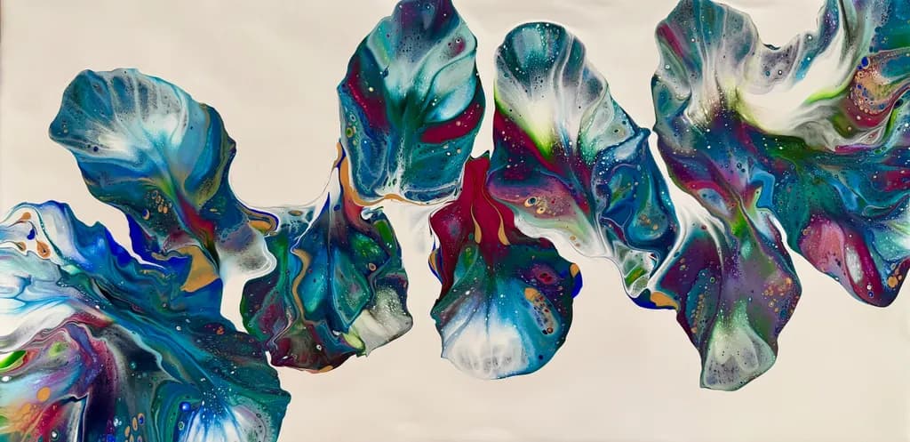 Teal Floral Currents