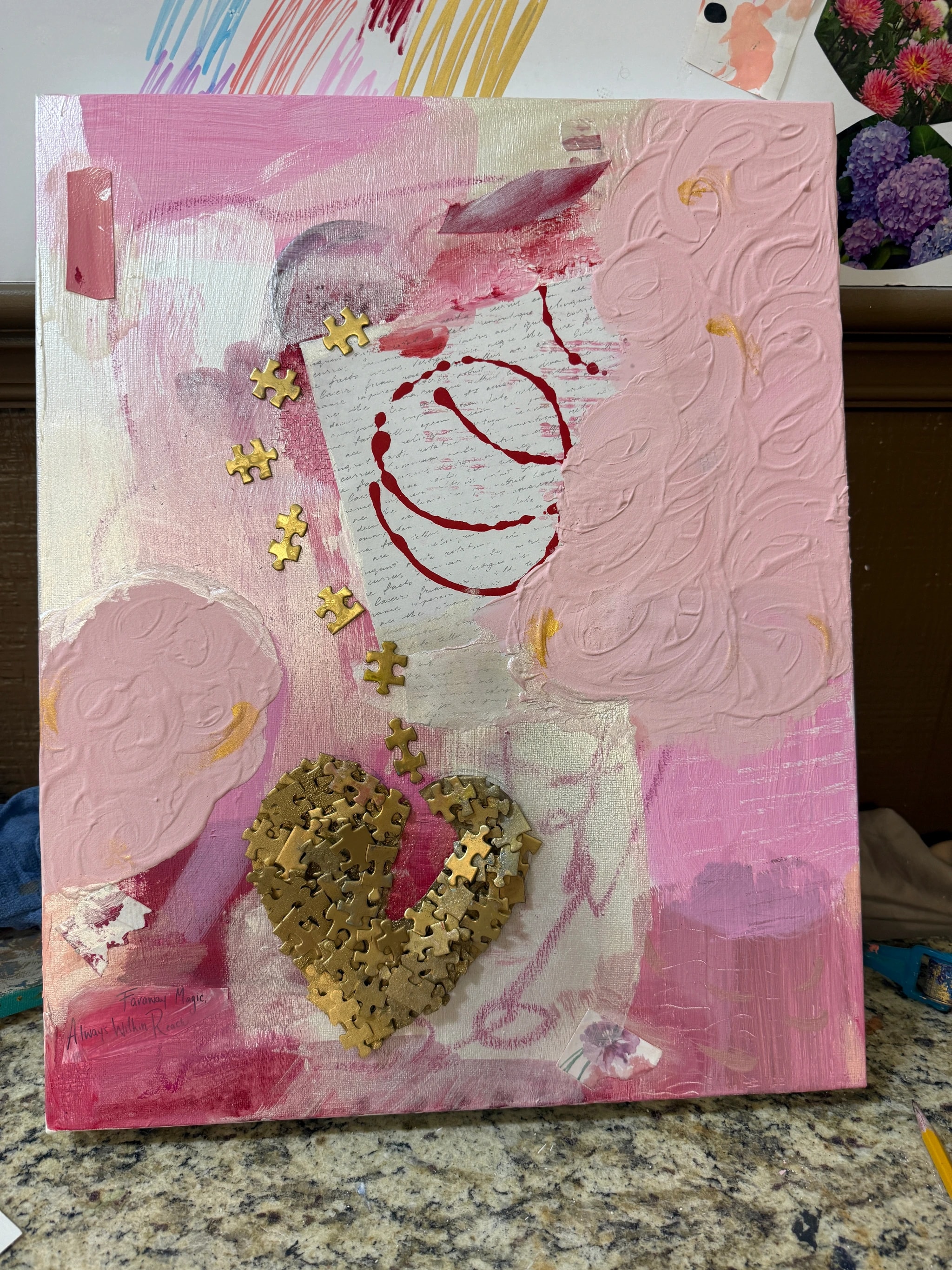 Golden Puzzle Heart