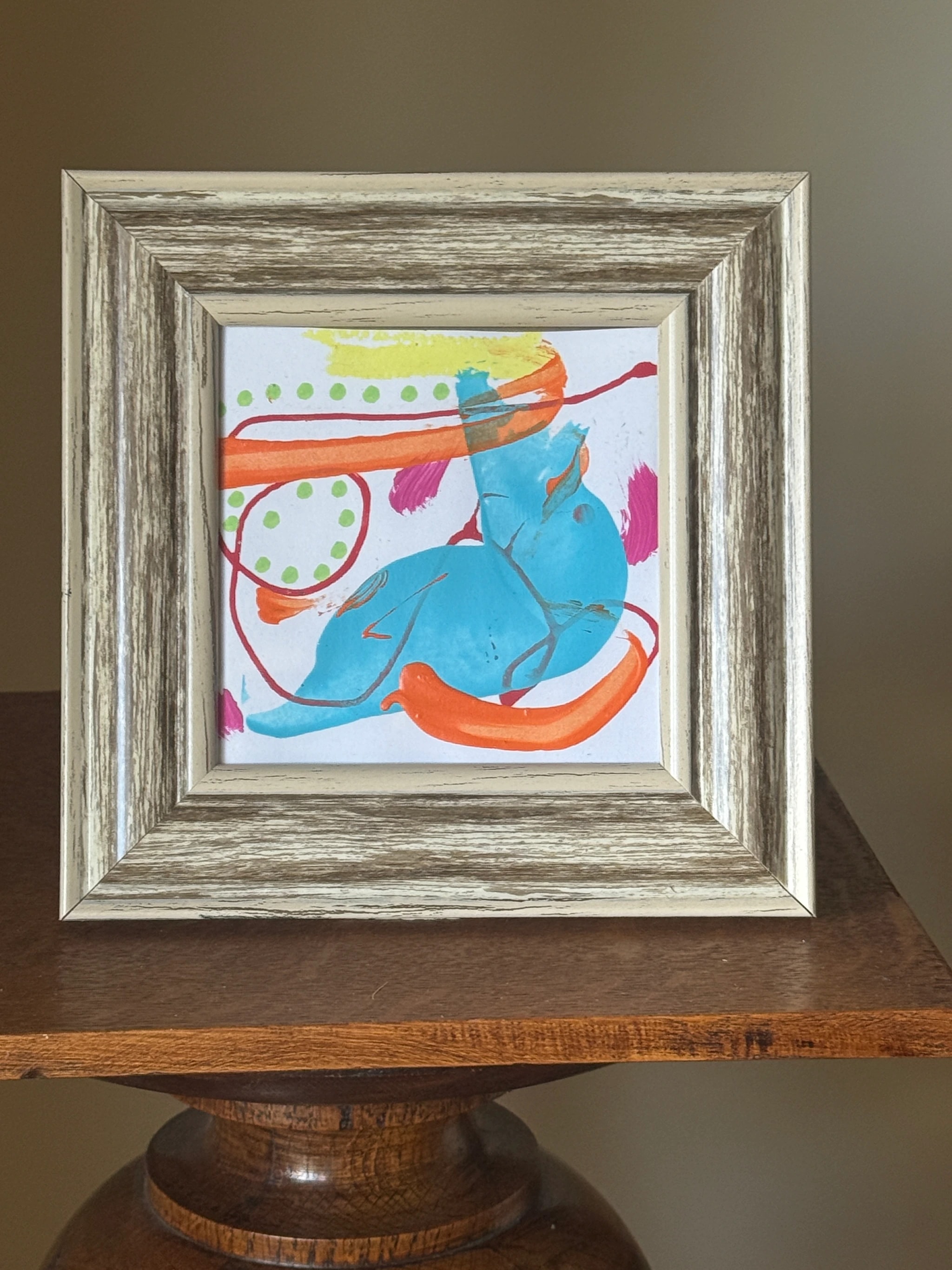 Blue Figure in Motion